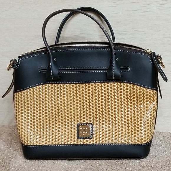 dooney and bourke woven embossed leather satchel